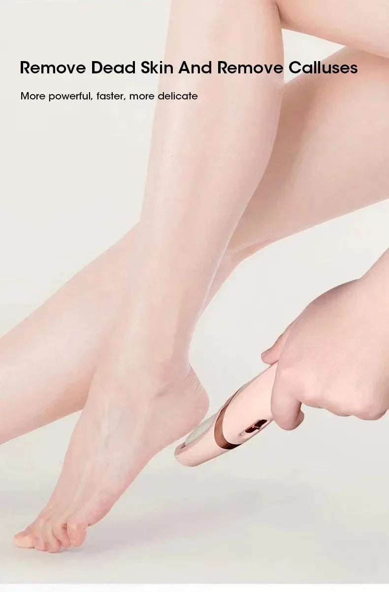 Electric Foot Grinder for Dead Skin Rechargeable Roller Feet Pedicure Tool with Removable Roller Heads