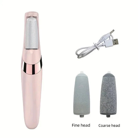 Electric Foot Grinder for Dead Skin Rechargeable Roller Feet Pedicure Tool with Removable Roller Heads