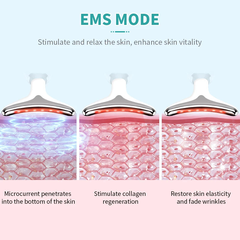 💥Latest Hot Sale💥3 in 1 Neck and Face Beauty Device EMS Facial Neck Lifting 3 Colors Light Skincare Skin Tighten Reduce Double Chin Skin Care Tools