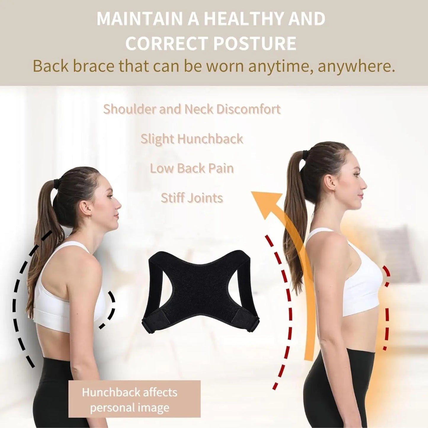 Invisible Back Posture Corrector Trainer Girdles Adjustable Shoulder Brace Straight Back Support for Men Women Adult Children