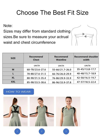 Back Support Orthodontic Appliance Invisible Breathable Posture Correction Strap for Preventing Hunchback