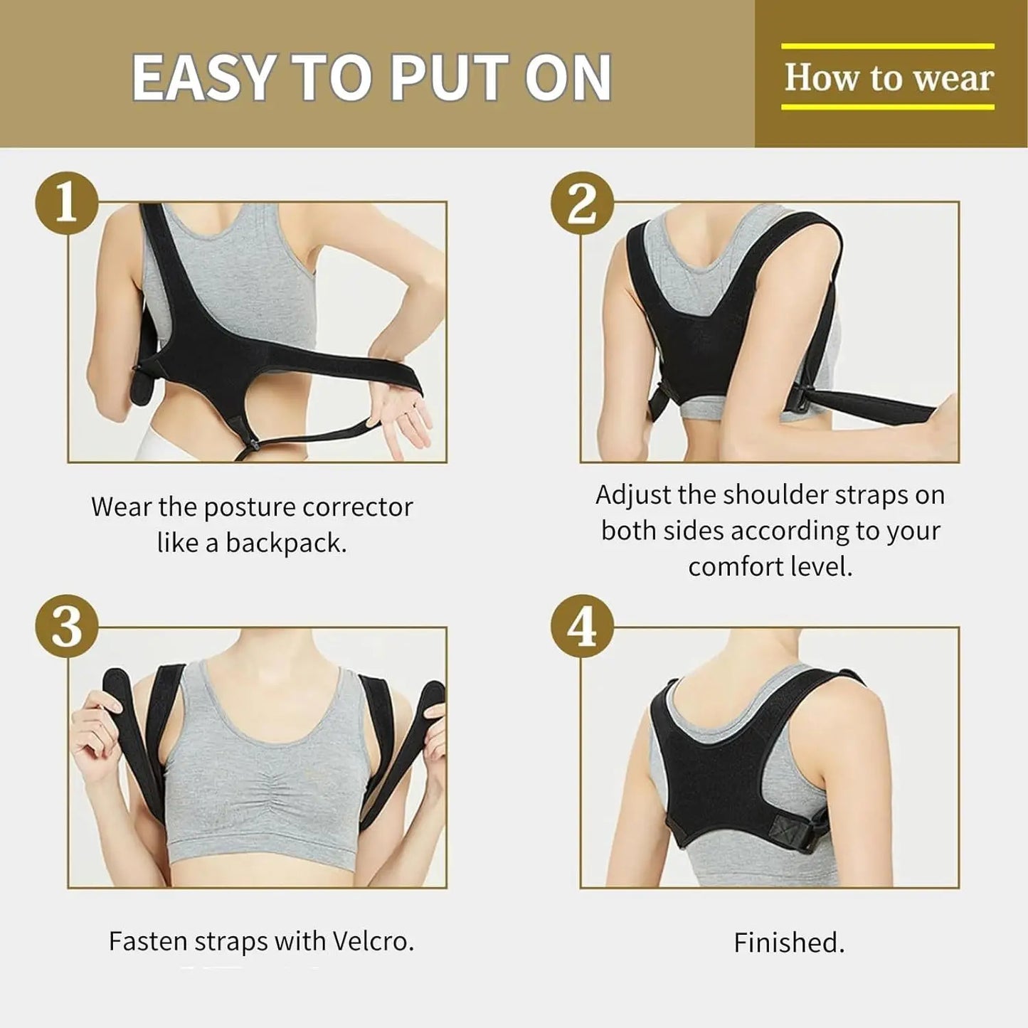 Invisible Back Posture Corrector Trainer Girdles Adjustable Shoulder Brace Straight Back Support for Men Women Adult Children