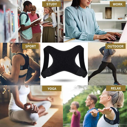 Invisible Back Posture Corrector Trainer Girdles Adjustable Shoulder Brace Straight Back Support for Men Women Adult Children