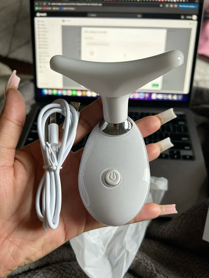 💥Latest Hot Sale💥3 in 1 Neck and Face Beauty Device EMS Facial Neck Lifting 3 Colors Light Skincare Skin Tighten Reduce Double Chin Skin Care Tools